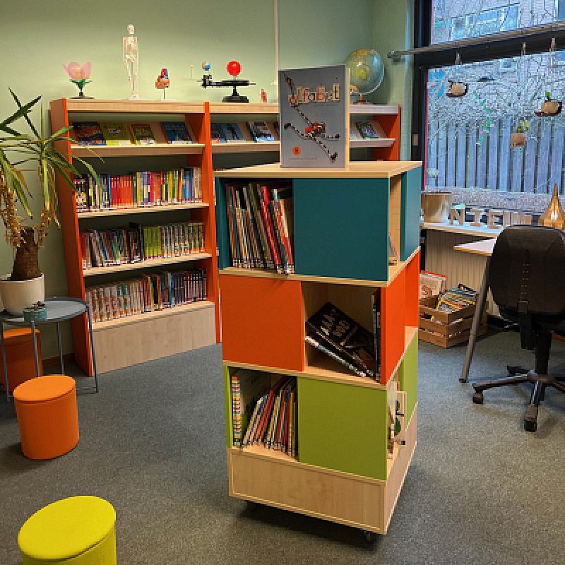 De nieuwe bibliotheek op school